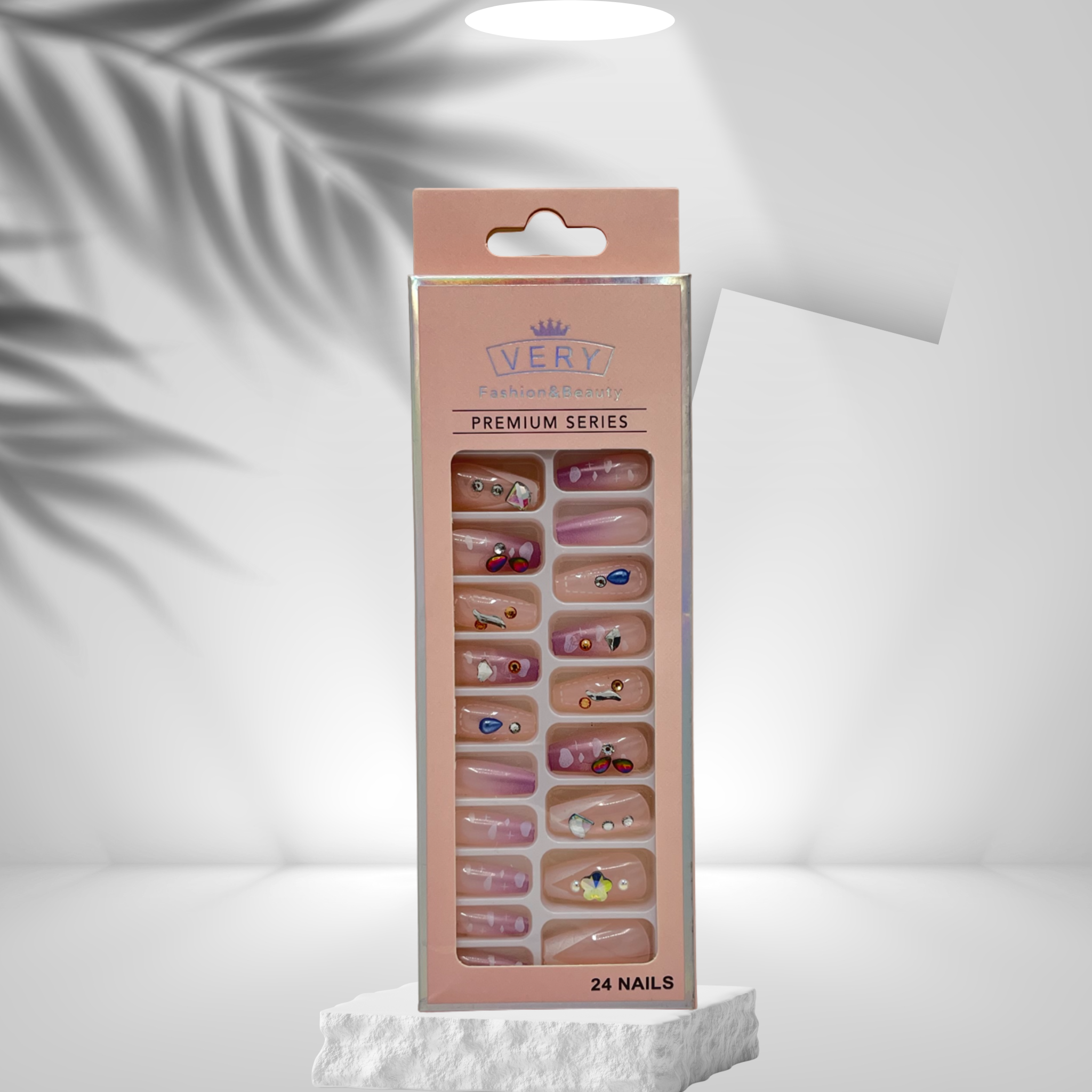 24 Pcs Press-On Nails Set-Very Fashion Beauty Premium Series