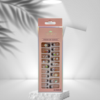 24-Piece Press-On Nail Set – Nude with Colorful Floral and 3D Accents