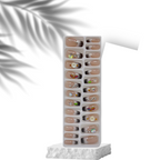 24-Piece Press-On Nail Set – Nude with Colorful Floral and 3D Accents