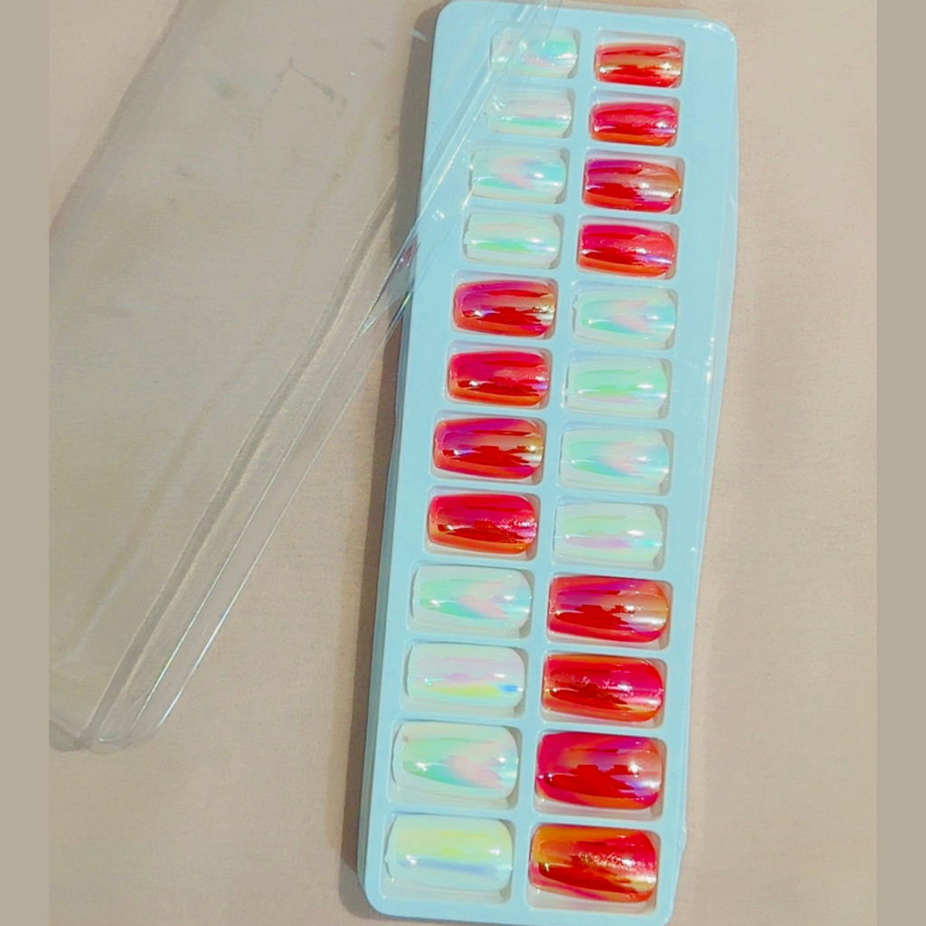 Nail Fairy Premium Series: Fire &amp; Ice Marble Nails