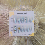 12Pcs Nails Set Shimmering Silver Press-On Nails