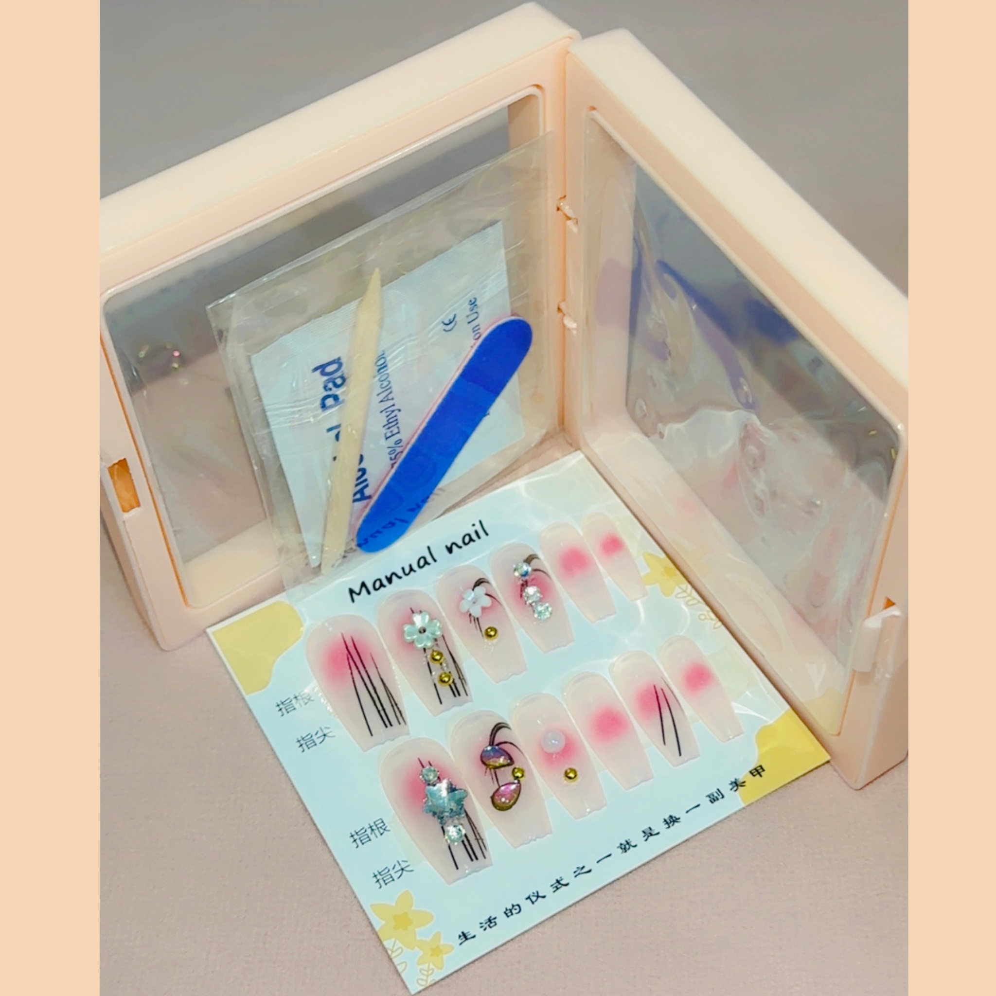 “12-Piece Hand-Painted Press-On Nails