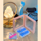 12 Pieces Blue Floral & Gemstone Press-On Nails