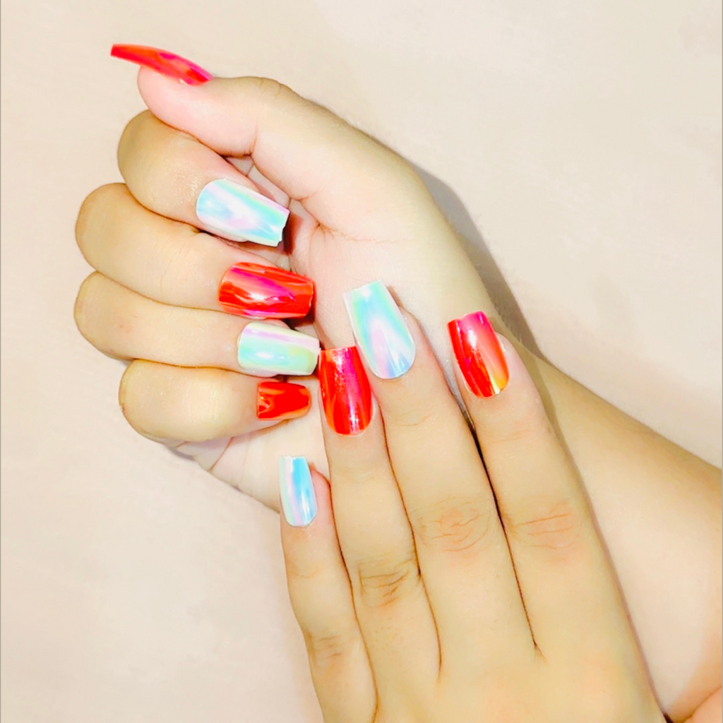 Nail Fairy Premium Series: Fire &amp; Ice Marble Nails