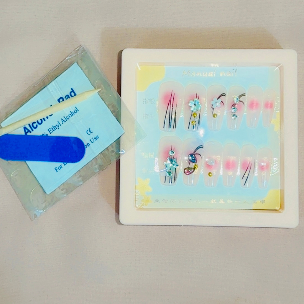 “12-Piece Hand-Painted Press-On Nails