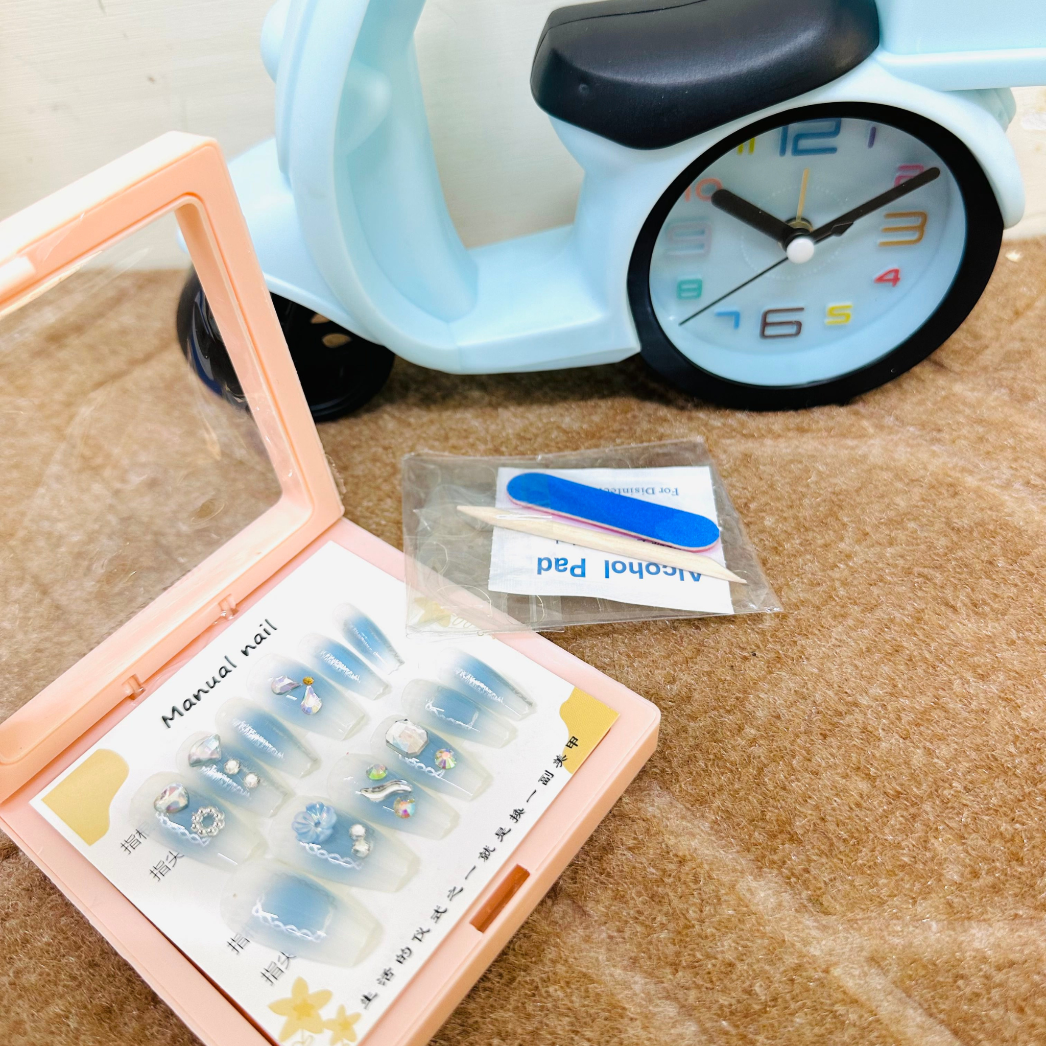 12-Piece Designer Set Blue Sky Press-On Nails