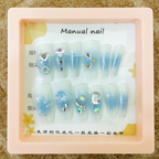 12-Piece Designer Set Blue Sky Press-On Nails
