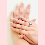 12 Pcs Nails Set Tropical Leaf Press-On Nails