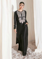 Luxury Black Embroidered 3 Piece Formal Suit