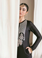 Luxury Black Embroidered 3 Piece Formal Suit