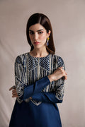 Luxury Midnight Blue Hand Embellished Formal Maxi