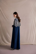Luxury Midnight Blue Hand Embellished Formal Maxi