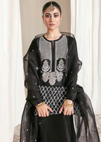 Luxury Black Embroidered 3 Piece Formal Suit